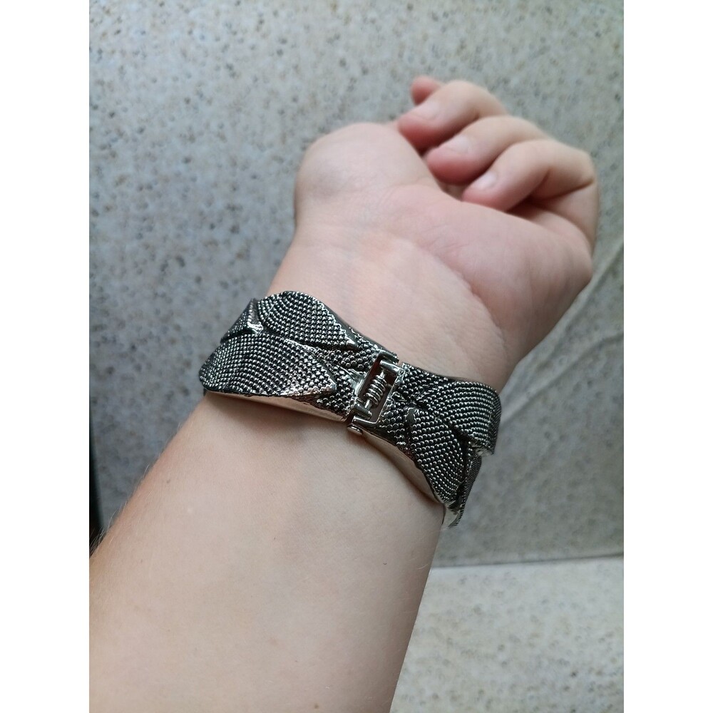Women's Silver Hinged Cuff Bracelet - image 3
